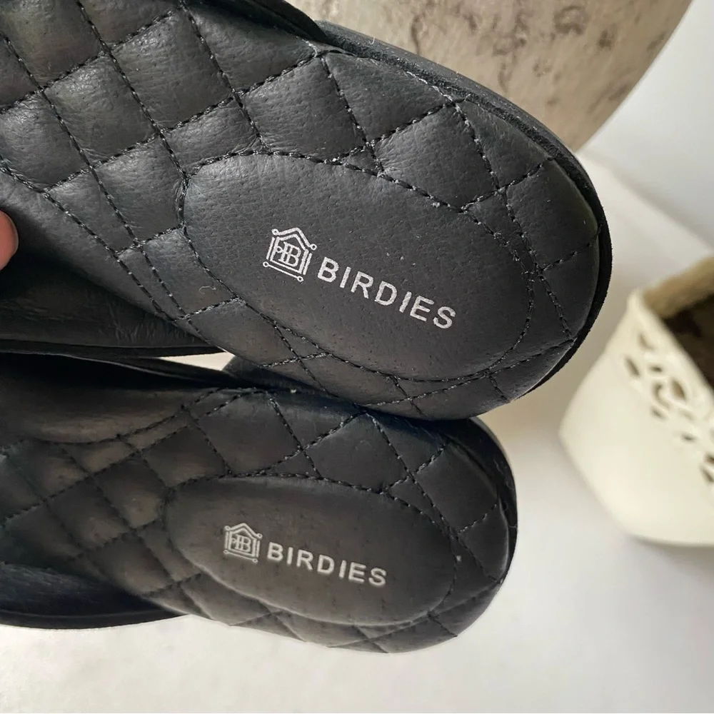 Birdies “The Swan” Black‎ Suede Mules Slippers Pointed Flats Shoes Womens 8